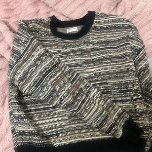 Frank & Oak Striped Sweater - Black, Cream, Brown